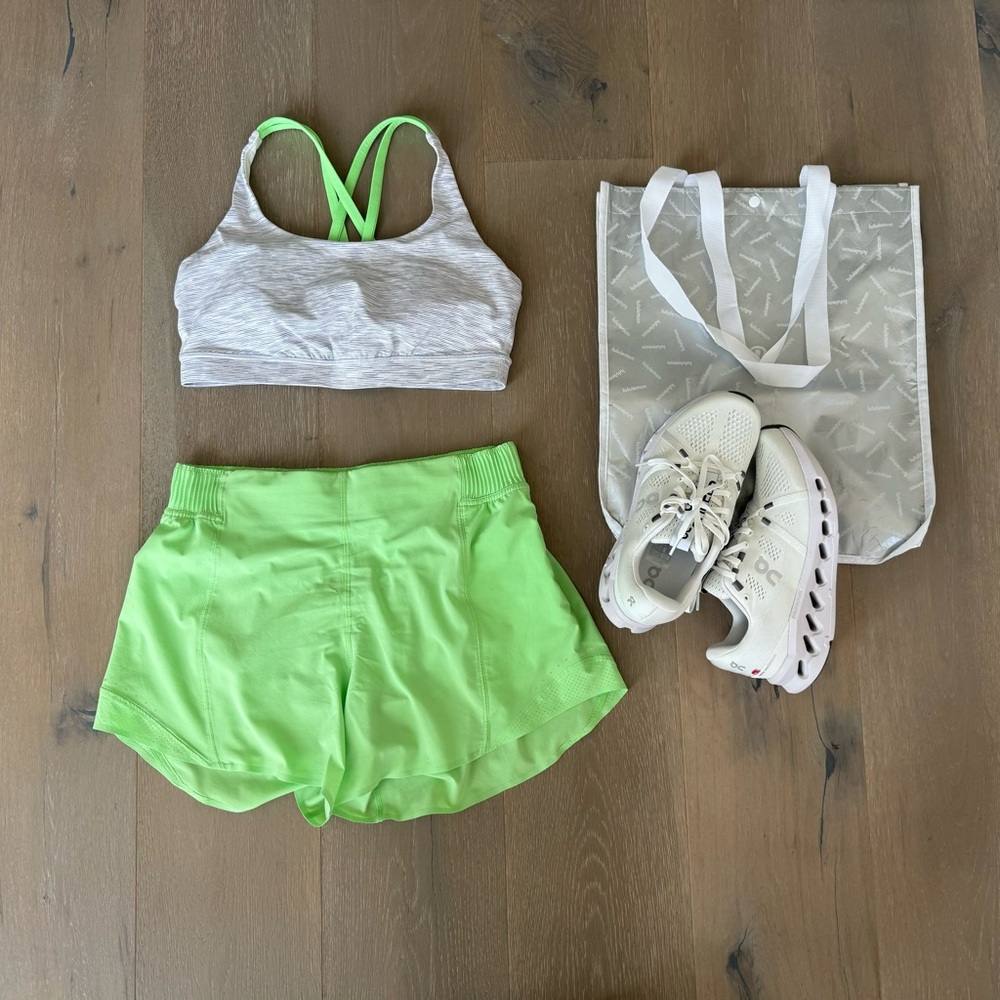 Lululemon sports bra- gray/ lime green size 10